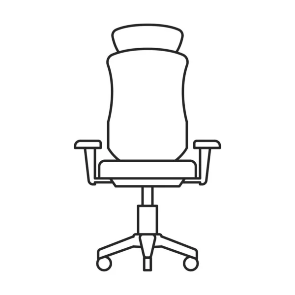 Président bureau vectoriel icône contour. Fauteuil vectoriel illustration sur fond blanc. Isolé illustration de contour icône du bureau de la chaise. — Image vectorielle