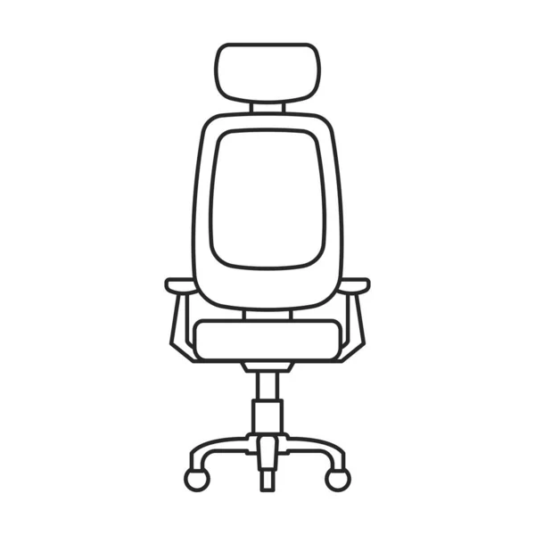 Président bureau vectoriel icône contour. Fauteuil vectoriel illustration sur fond blanc. Isolé illustration de contour icône du bureau de la chaise. — Image vectorielle