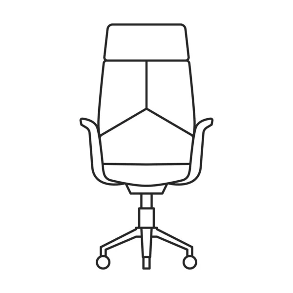 의자 모양의 사무실 벡터 윤곽 아이콘. 반사체는 흰색 바탕에 안락의자가 있다. 의자에 앉는 모습 을묘사 하는 별도의 윤곽. — 스톡 벡터