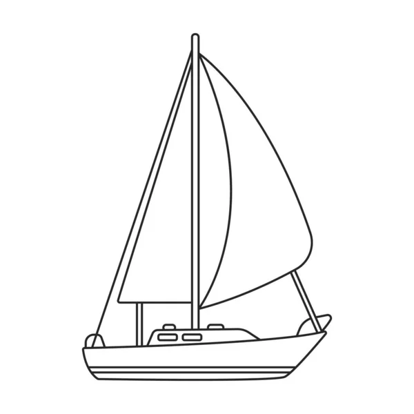 Yate vela vector contorno icono. Vector ilustración velero sobre fondo blanco. Icono de ilustración de contorno aislado de vela de yate . — Archivo Imágenes Vectoriales