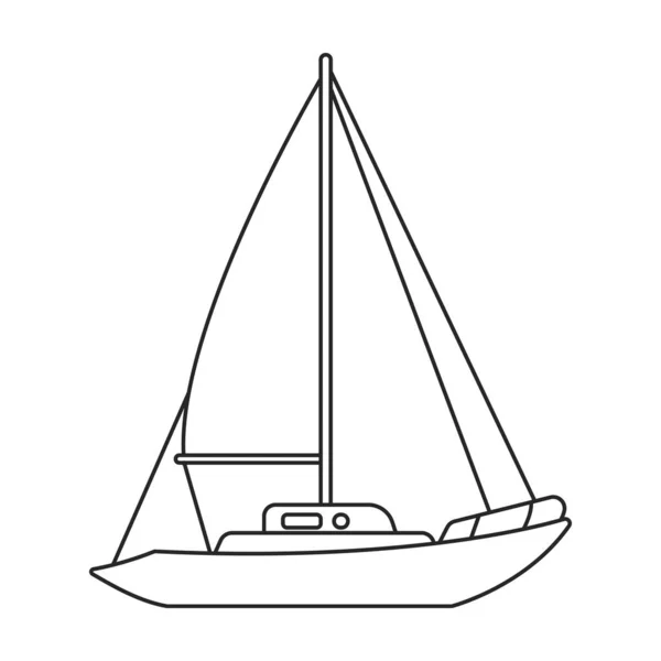 Yacht voile vecteur contour icône. Vecteur illustration voilier sur fond blanc. Isolée illustration de contour icône de voile yacht . — Image vectorielle