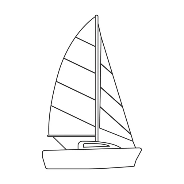 Yacht sail vector outline icon. Vector illustration sailboat on white background. Isolated outline illustration icon of yacht sail . — Stock Vector