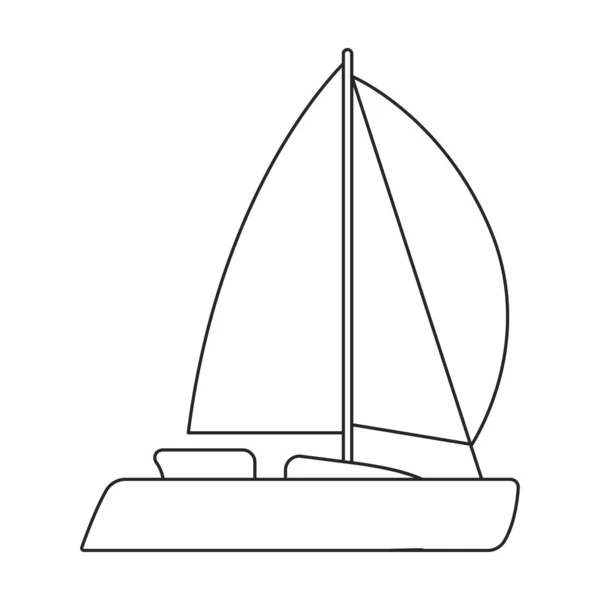 Yacht vitorla vektor vázlat ikon. Vektor illusztráció vitorlás fehér háttér. Elszigetelt vázlat illusztráció ikon jacht vitorla . — Stock Vector