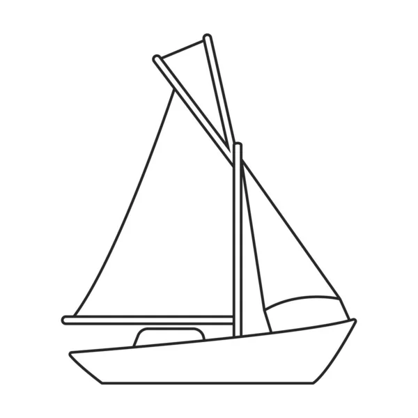 Yacht voile vecteur contour icône. Vecteur illustration voilier sur fond blanc. Isolée illustration de contour icône de voile yacht . — Image vectorielle