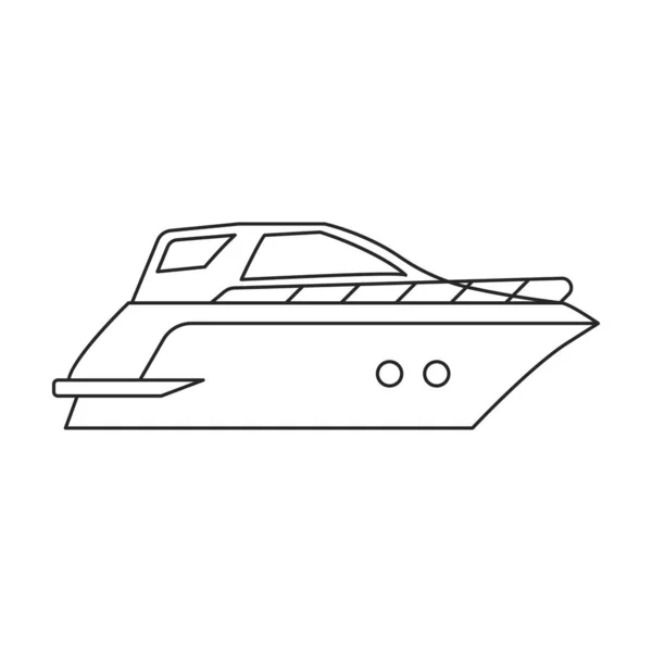 Значок векторного контура яхты. Векторная иллюстрация парусника на белом фоне. Изолированный контур иконки яхтенного паруса . — стоковый вектор