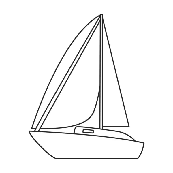 Yate vela vector contorno icono. Vector ilustración velero sobre fondo blanco. Icono de ilustración de contorno aislado de vela de yate . — Archivo Imágenes Vectoriales