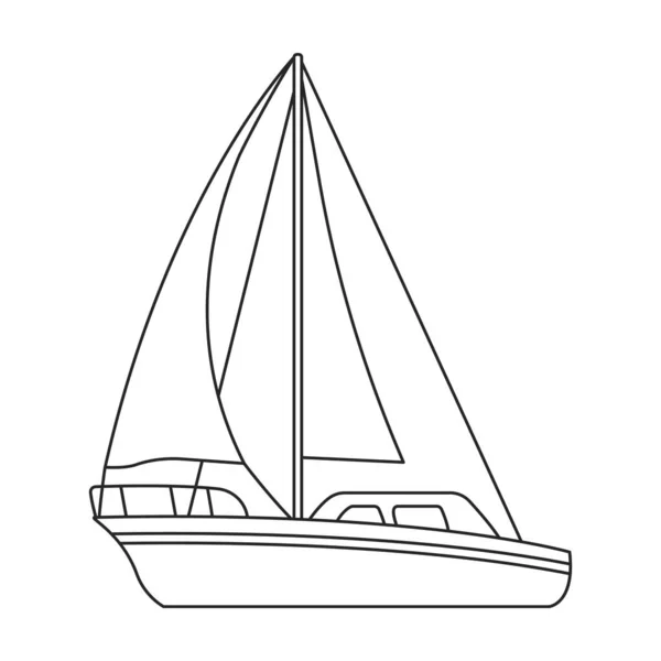 Yacht πανί διάνυσμα εικονίδιο. Εικονογράφηση διάνυσμα ιστιοφόρο σε λευκό φόντο. Μεμονωμένη εικόνα περίγραμμα του ιστιοφόρου γιοτ . — Διανυσματικό Αρχείο