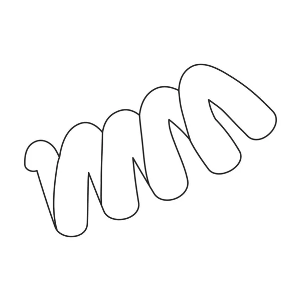 Значок контура вектора пасты. Векторная иллюстрация спагетти на белом фоне. Изолированный значок иллюстрации контура макарон. — стоковый вектор