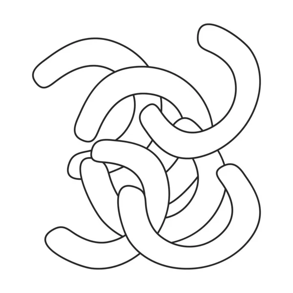 Icona del profilo vettoriale della pasta. Spaghetti con illustrazione vettoriale su sfondo bianco. Isolata icona di illustrazione contorno della pasta. — Vettoriale Stock