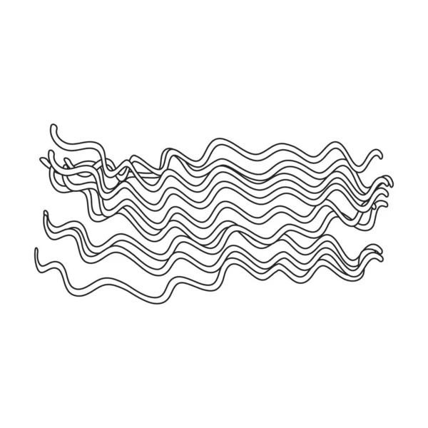 Значок контура вектора пасты. Векторная иллюстрация спагетти на белом фоне. Изолированный значок иллюстрации контура макарон. — стоковый вектор
