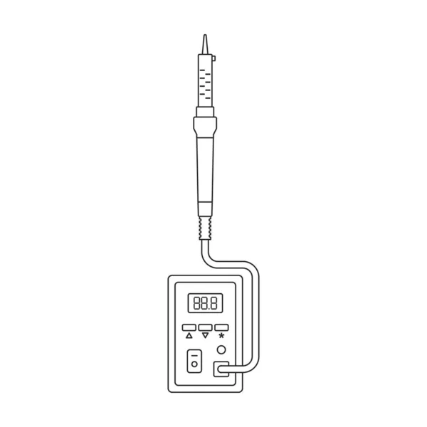 Ícone de contorno do vetor de solda de ferro. Solda ilustração vetorial sobre fundo branco. Ícone de ilustração de contorno isolado de solda de ferro. — Vetor de Stock