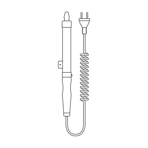 Ijzeren soldeer vector omtrek icoon. Vector illustratie solderen op witte achtergrond. Geïsoleerde schets illustratie icoon van ijzer soldeer. — Stockvector