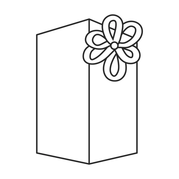 Icona del contorno del vettore Giftbox. Scatola regalo illustrazione vettoriale su sfondo bianco. Isolato icona illustrazione contorno di giftbox. — Vettoriale Stock