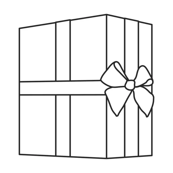 Значок контура вектора Giftbox. Векторный подарок на белом фоне. Изолированная иконка иллюстрации контура коробки подарков. — стоковый вектор