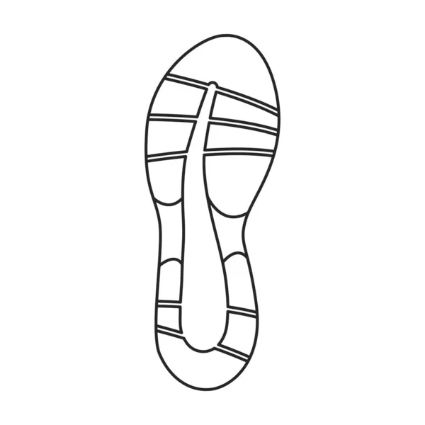 발자국 벡터 윤곽 아이콘. 벡터 일러스트는 흰색 바탕에 만 인쇄된다. 발자국에 대한 별도의 윤곽 묘사 아이콘 . — 스톡 벡터