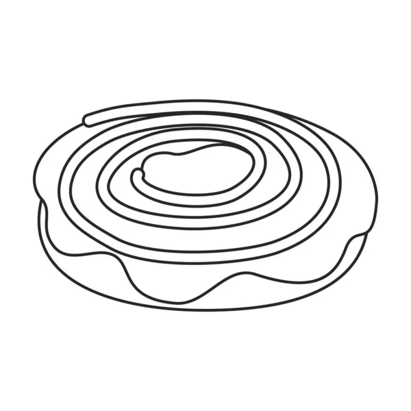 Icono de contorno de vector de dona. Donut de ilustración vectorial sobre fondo blanco. Icono de ilustración de esquema aislado de donut. — Archivo Imágenes Vectoriales