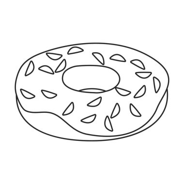 Çörek vektör ana hatları simgesi. Beyaz arka planda vektör illüstrasyon çöreği. İzole edilmiş taslak çizim simgesi çörek.