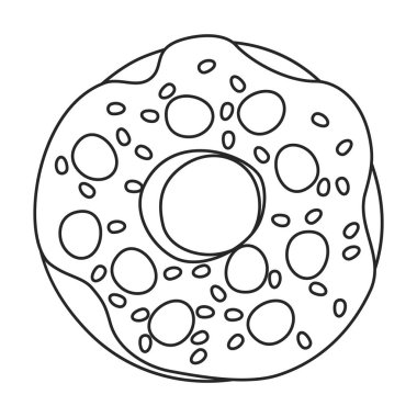 Çörek vektör ana hatları simgesi. Beyaz arka planda vektör illüstrasyon çöreği. İzole edilmiş taslak çizim simgesi çörek.