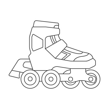 Paten kayma vektör çizelgesi simgesi. Beyaz arka planda vektör illüstrasyon pateni. paten kaymanın özet çizimi simgesidir.