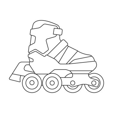 Paten kayma vektör çizelgesi simgesi. Beyaz arka planda vektör illüstrasyon pateni. paten kaymanın özet çizimi simgesidir.