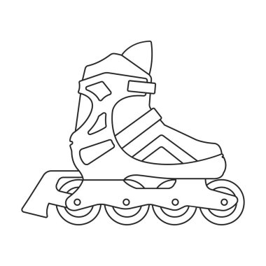 Paten kayma vektör çizelgesi simgesi. Beyaz arka planda vektör illüstrasyon pateni. paten kaymanın özet çizimi simgesidir.