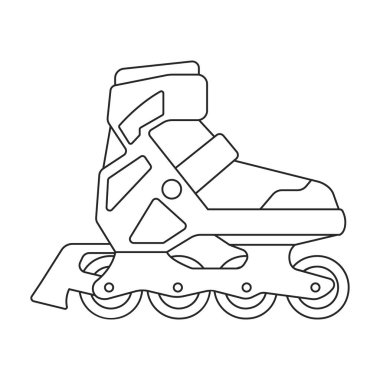 Paten kayma vektör çizelgesi simgesi. Beyaz arka planda vektör illüstrasyon pateni. paten kaymanın özet çizimi simgesidir.