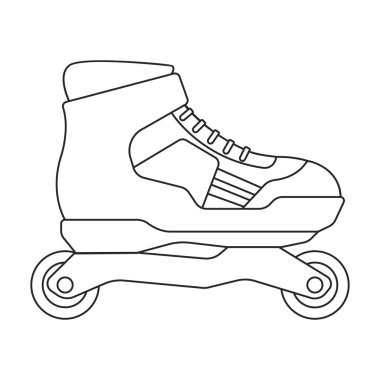 Paten kayma vektör çizelgesi simgesi. Beyaz arka planda vektör illüstrasyon pateni. paten kaymanın özet çizimi simgesidir.