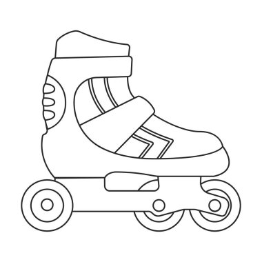 Paten kayma vektör çizelgesi simgesi. Beyaz arka planda vektör illüstrasyon pateni. paten kaymanın özet çizimi simgesidir.