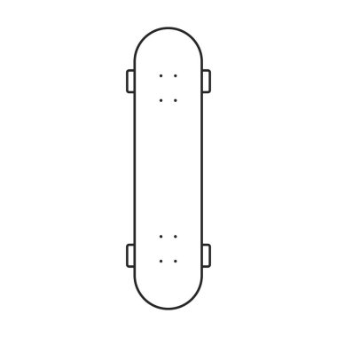 Kaykay vektör ana hatları simgesi. Beyaz arka planda vektör illüstrasyon kaykayı. İzole edilmiş taslak çizim paten çizimi simgesi.