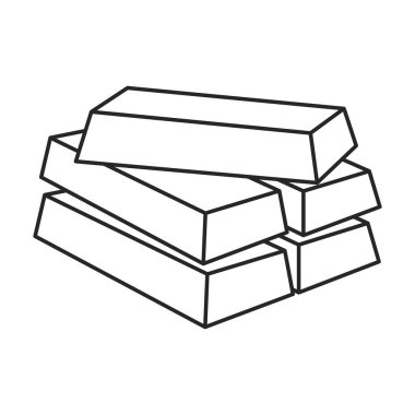 Altın külçe vektör dış hat simgesi. Beyaz arka planda vektör illüstrasyon altın külçesi. Altın çubukların izole edilmiş tasvir simgesi .