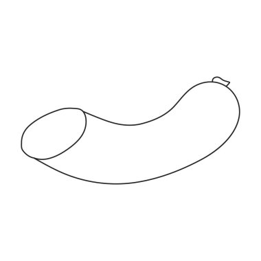 Sosis vektör ana hatları simgesi. Beyaz arka planda vektör illüstrasyon eti. İzole edilmiş ana hatlı sosis çizimi simgesi, .