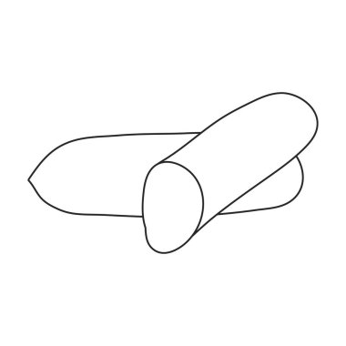 Sosis vektör ana hatları simgesi. Beyaz arka planda vektör illüstrasyon eti. İzole edilmiş ana hatlı sosis çizimi simgesi, .