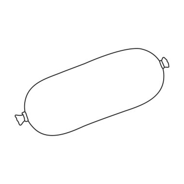 Sosis vektör ana hatları simgesi. Beyaz arka planda vektör illüstrasyon eti. İzole edilmiş ana hatlı sosis çizimi simgesi, .