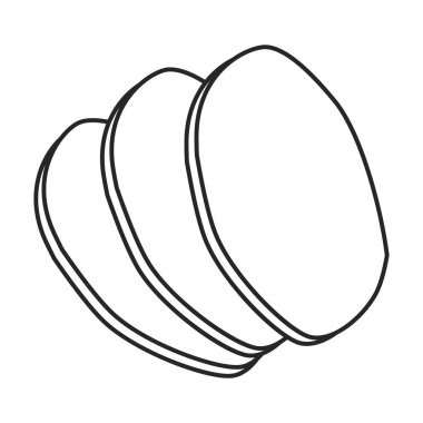 Sosis vektör ana hatları simgesi. Beyaz arka planda vektör illüstrasyon eti. İzole edilmiş ana hatlı sosis çizimi simgesi, .