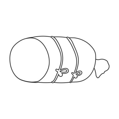 Sosis vektör ana hatları simgesi. Beyaz arka planda vektör illüstrasyon eti. İzole edilmiş ana hatlı sosis çizimi simgesi, .