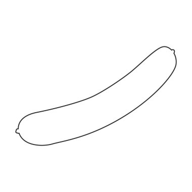 Sosis vektör ana hatları simgesi. Beyaz arka planda vektör illüstrasyon eti. İzole edilmiş ana hatlı sosis çizimi simgesi, .