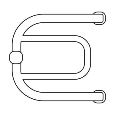 Havlu demiryolu taşıyıcı taslak simgesi. Beyaz arka planda vektör illüstrasyon radyatör kurutucusu. İzole edilmiş havlu çizgisi çizim simgesi .
