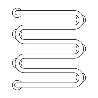 Havlu demiryolu taşıyıcı taslak simgesi. Beyaz arka planda vektör illüstrasyon radyatör kurutucusu. İzole edilmiş havlu çizgisi çizim simgesi .
