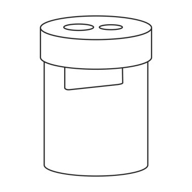 Kalem açacağı vektör ana hatları simgesi. Vektör illüstrasyonu beyaz arkaplanda keskinleştirir. Kalem açacağının izole edilmiş taslak çizim simgesi.