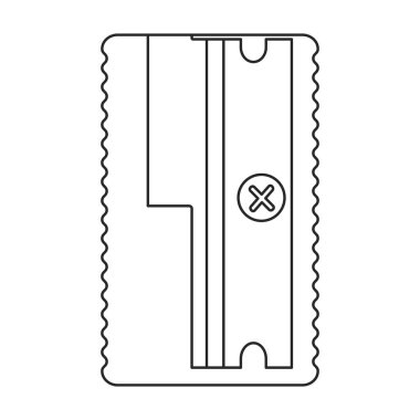 Kalem açacağı vektör ana hatları simgesi. Vektör illüstrasyonu beyaz arkaplanda keskinleştirir. Kalem açacağının izole edilmiş taslak çizim simgesi.