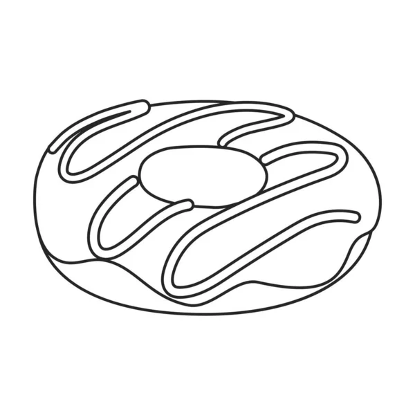 Icona contorno vettoriale ciambella. Ciambella illustrazione vettoriale su sfondo bianco. Isolata icona illustrazione contorno di ciambella. — Vettoriale Stock