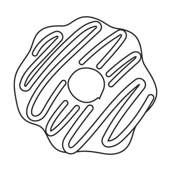 Donut vetor contorno ícone. Donut ilustração vetorial sobre fundo branco. Ícone de ilustração de contorno isolado de donut. — Vetor de Stock