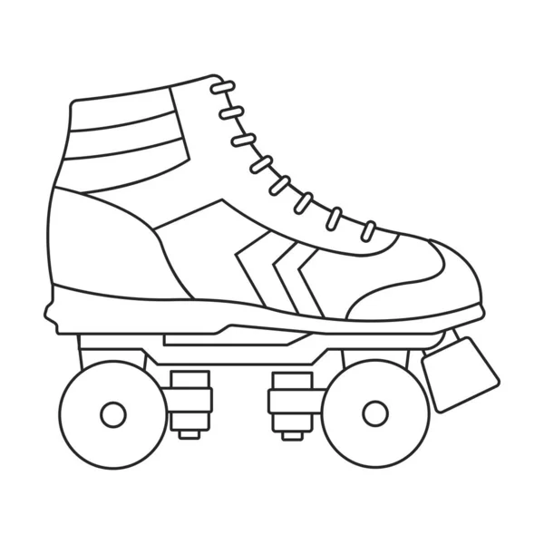 Icône de contour vectoriel de rouleau de patin. Illustration vectorielle rollerskate sur fond blanc. Est l'icône d'illustration de contour olated de rouleau de patin. — Image vectorielle