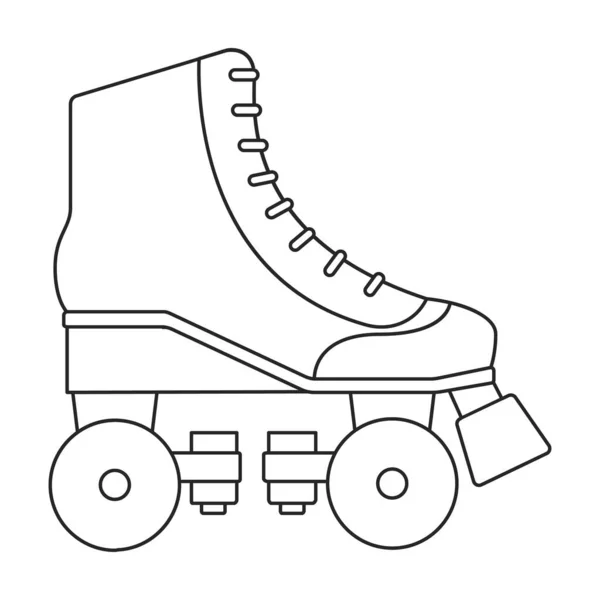 Skate roller vector bosquejo icono. Patín de ilustración vectorial sobre fondo blanco. Icono de ilustración de esquema olated del rodillo del patín. — Archivo Imágenes Vectoriales