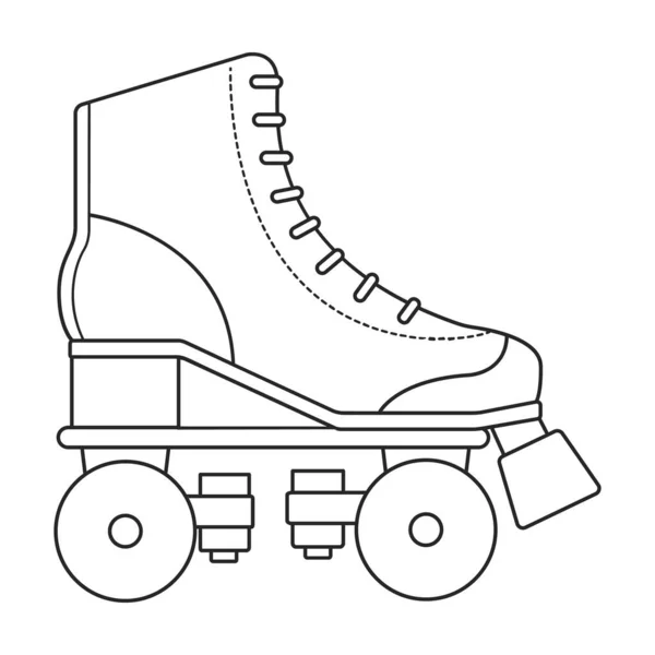 Skate roller vector bosquejo icono. Patín de ilustración vectorial sobre fondo blanco. Icono de ilustración de esquema olated del rodillo del patín. — Archivo Imágenes Vectoriales