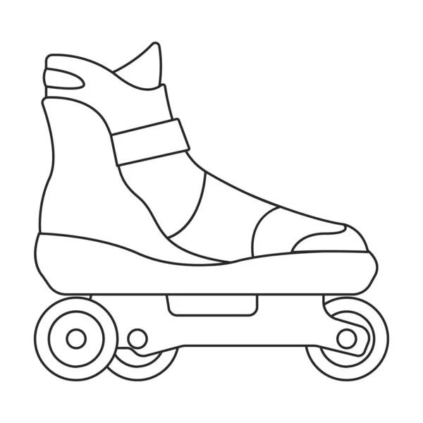 Icône de contour vectoriel de rouleau de patin. Illustration vectorielle rollerskate sur fond blanc. Est l'icône d'illustration de contour olated de rouleau de patin. — Image vectorielle