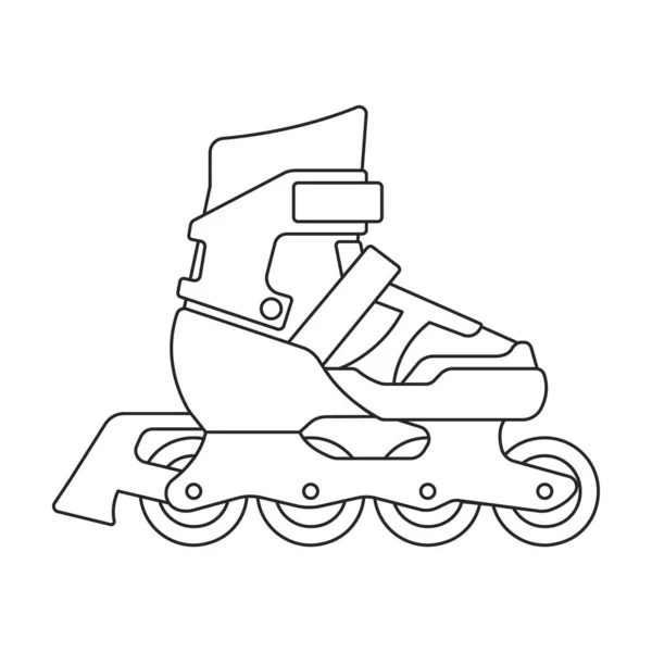 スケートローラーベクトルアウトラインアイコン。白い背景にベクトルイラストローラースケート。スケートローラーのオーレーションアウトラインイラストアイコンです。. — ストックベクタ