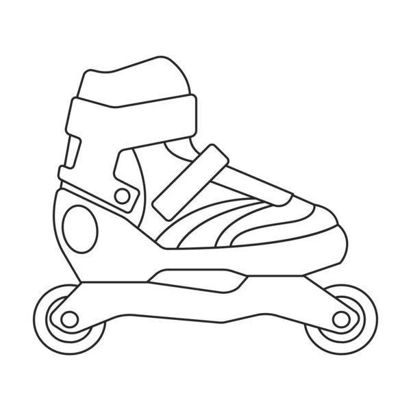 Icône de contour vectoriel de rouleau de patin. Illustration vectorielle rollerskate sur fond blanc. Est l'icône d'illustration de contour olated de rouleau de patin. — Image vectorielle