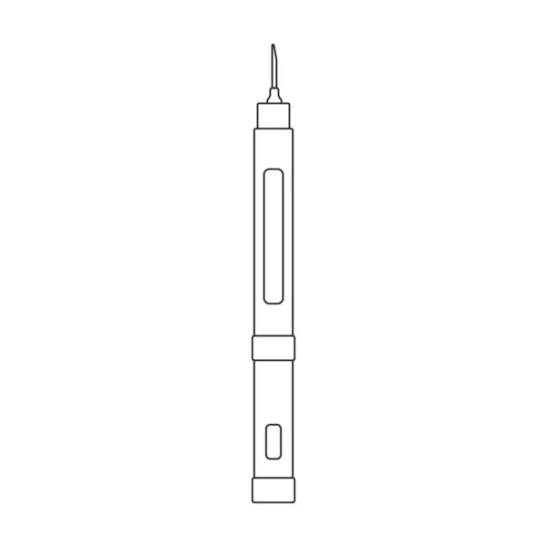 注射器矢量轮廓图标.白色背景上的矢量插图针.注射器的孤立示意图. — 图库矢量图片