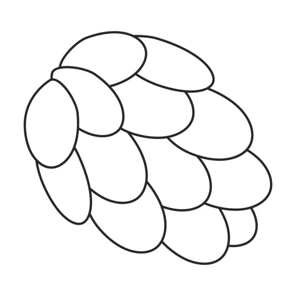 Ikona vektorového obrysu borového kužele. Vektorová ilustrace pinecone na bílém pozadí. Izolovaný obrys ikony kuželové jedle. — Stockový vektor